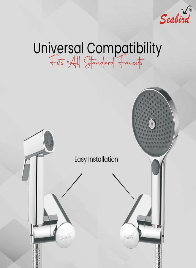 SEABIRD Jak Hook ABS Adjustable Wall Mount Holder for Health Faucet & Hand Shower | Premium Chrome Finish | Strong & Rust-Proof Bathroom Accessory | Easy to Install Universal Fit - Image 3